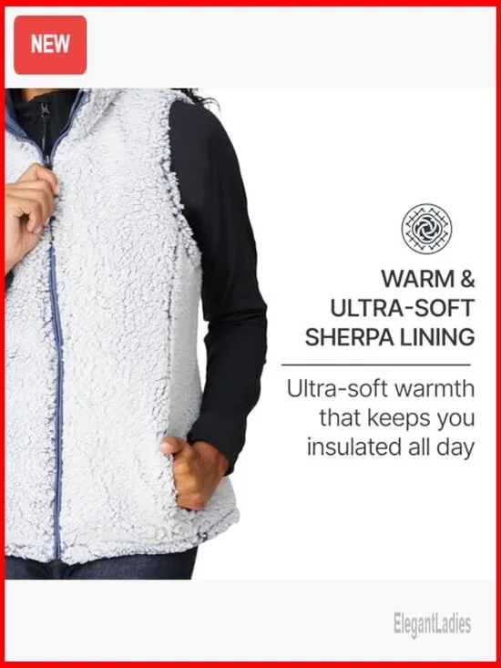 Reversible Puffer Sherpa Vest Lightweight Wind Resistant Zip Pockets - Picture 5 of 7